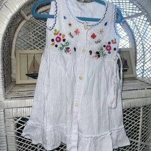 Toddler Mexican floral embroidered dress